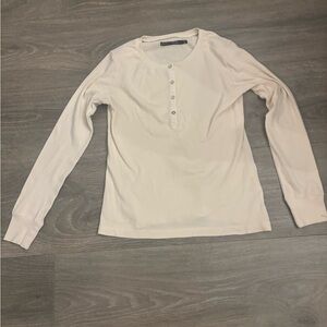 Gudrun Sjoden Cream Long Sleeve Henley Top